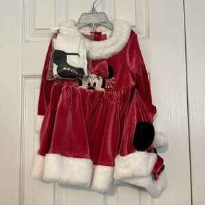 Minnie Mouse Christmas dress set NWOT